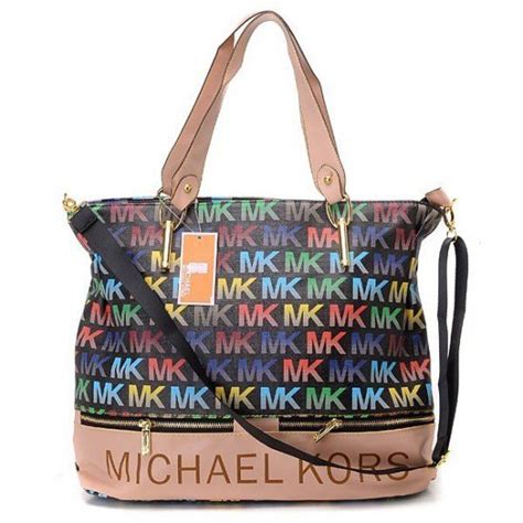 michael kors classic monogram large black multicolor totes|Michael Kors large tote.